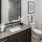 a bathroom with a large mirror
